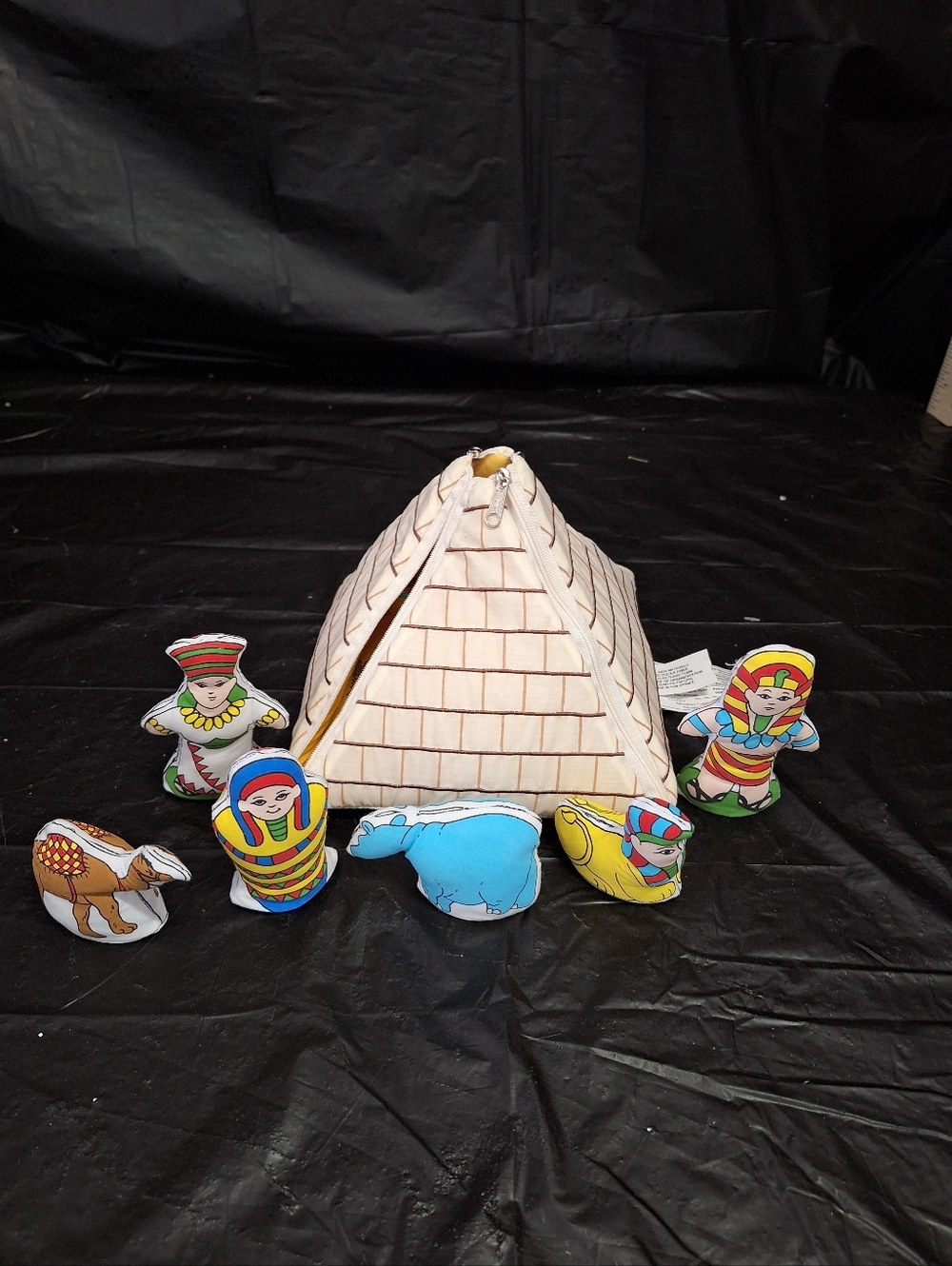 Unicef Children's Fabric Egyptian Pyramid Playset & Colorful Fabric Characters